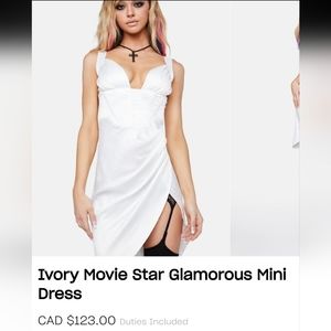 Ivory white high slit mini dress from Dolls Kill